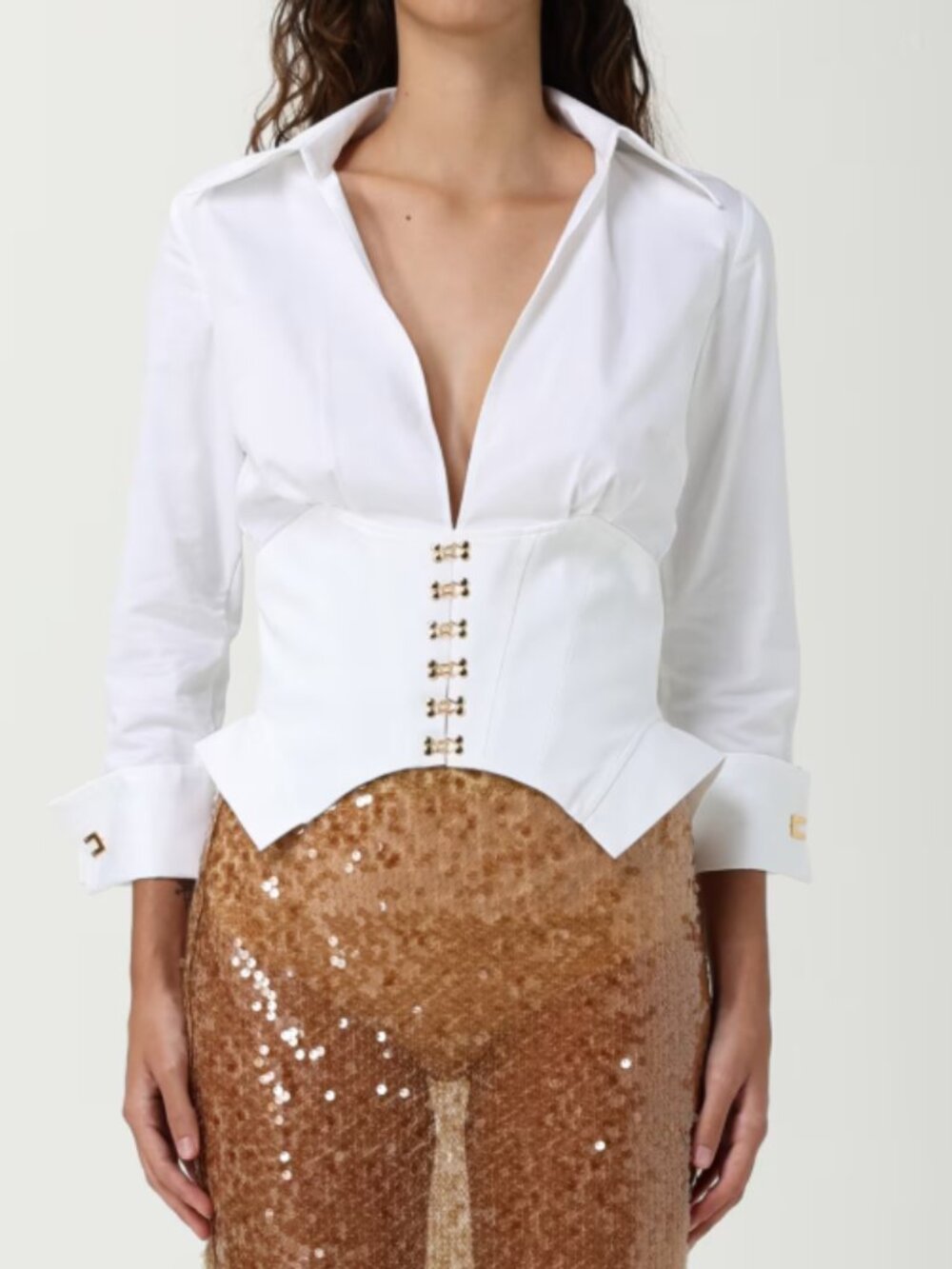 Elisabetta Franchi V Neck Corset Top